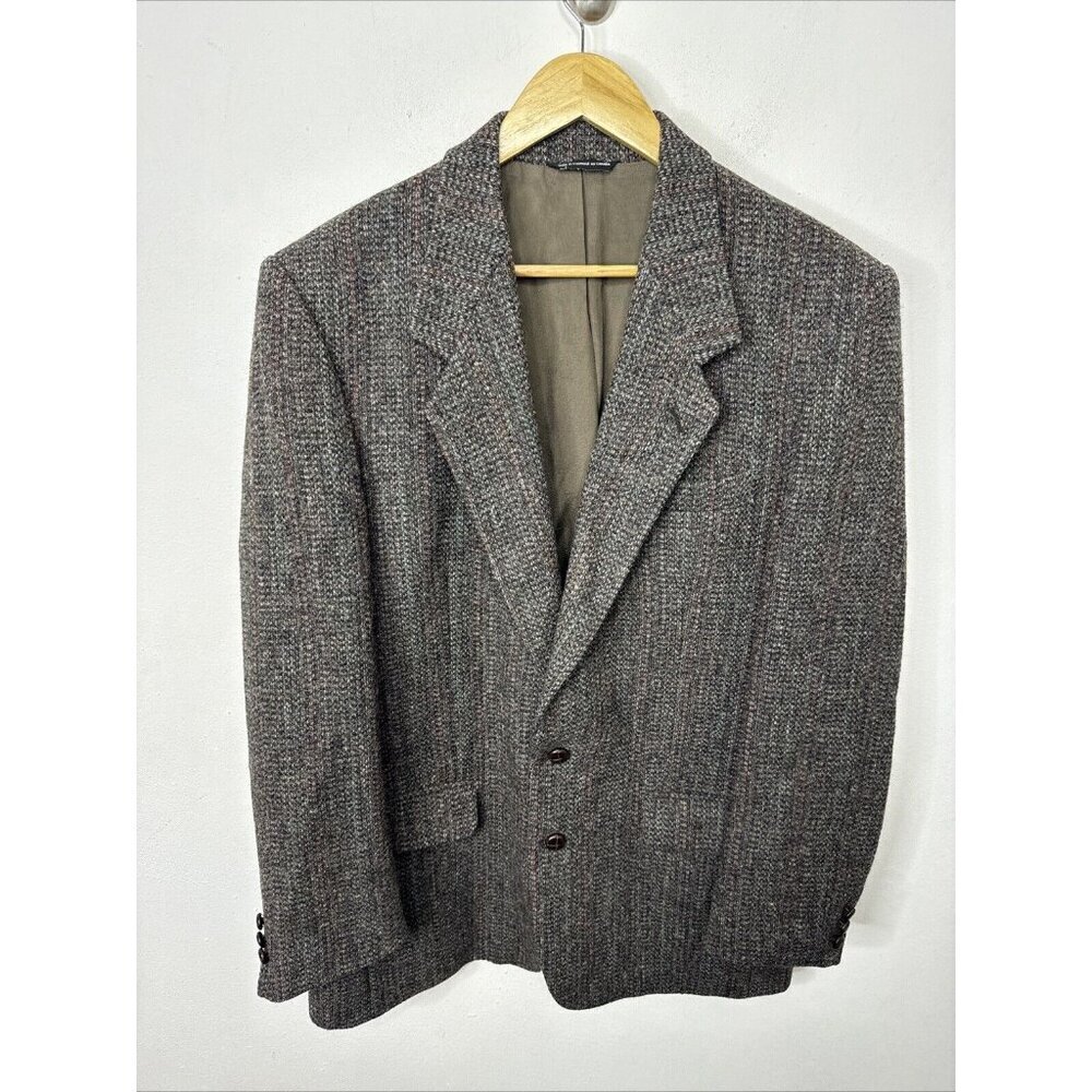 Harris Tweed Men 42 Gray Brown Wool Blazer Sports Coat Scottish‎ Moores